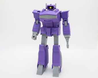 Zestaw modeli Transformers G1 Shockwave: Robot przegubowy drukowany w 3D, zabawka do samodzielnego montażu lub samodzielnego montażu