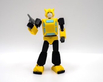 Transformers G1 Bumblebee-modelset: 3D-geprinte gelede robot, doe-het-zelf of gemonteerd speelgoed