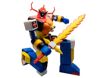 Daltanious Mecha Model Kit: 3D Printed Articulated Robot, DIY or Assembled Toy