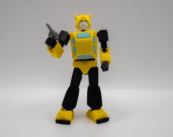 Zestaw modeli Transformers G1 Bumblebee: Robot przegubowy drukowany w 3D, zabawka do samodzielnego montażu lub samodzielnego montażu