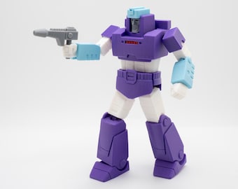 Transformers G1 Decepticon Warrior Model Kit: 3D Printed Articulated Robot, DIY or Assembled Toy