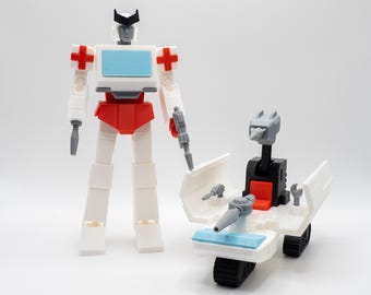 Zestaw modeli Transformers G1 Ratchet: Robot przegubowy drukowany w 3D, zabawka do samodzielnego montażu lub samodzielnego montażu