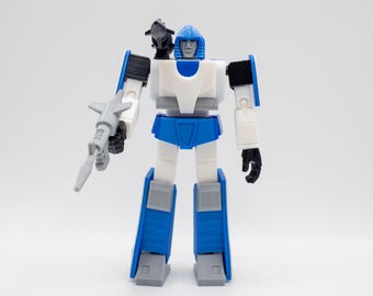 Zestaw modeli Transformers G1 Mirage: Robot przegubowy drukowany w 3D, zabawka do samodzielnego montażu lub samodzielnego montażu