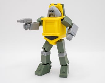 Transformers G1 Brawn Model Kit: 3D Printed Articulated Robot, DIY or Assembled Toy