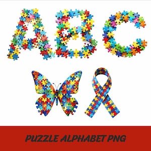 Puzzle Alphabet Png Font Autism Awareness Letters Png AUtism Font Puzzle Alphabet Png