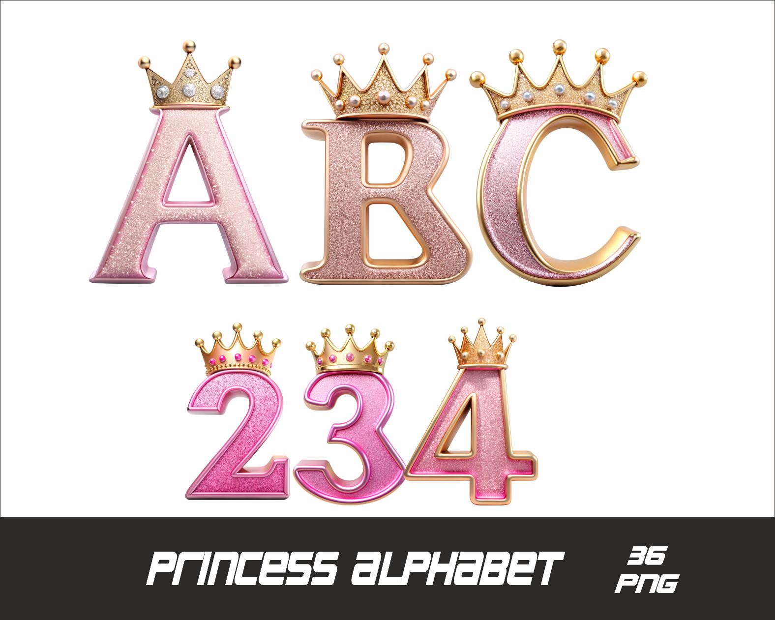 Princess Alphabet Png Font Party Letters Png Glitter Princess Font Pink ...