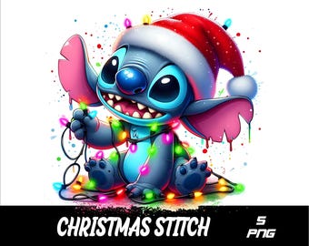 クリスマス スティッチ ウィズ ライト PNG: ホリデー キャラクター
