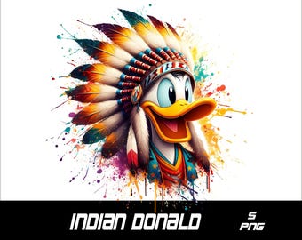 5 PNG Indian Donald Png Splash und Aquarell Png Ente Transparente PNG-Datei für Sublimation Indian PNG
