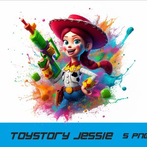 5 PNG Toy Story Jessie  Png Cowgirl Jessie Splash and Watercolor Png Toy Story Transparent PNG file for Sublimation