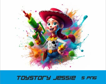 5 PNG Toy Story Jessie  Png Cowgirl Jessie Splash and Watercolor Png Toy Story Transparent PNG file for Sublimation