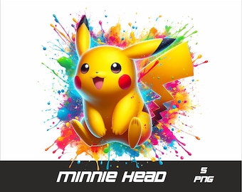 5 PNG Pikachu Png Splash and Watercolor Png PikachuTransparent PNG file for Sublimation Pikachu PNG
