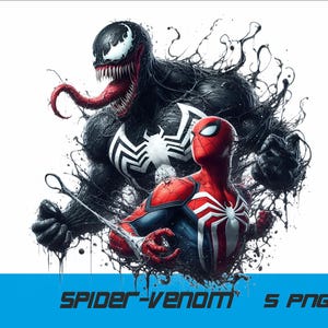 5 PNG Spider Hero y Venom PNG Spider Splash y Acuarela PNG Hero Archivo PNG transparente para sublimación PNG