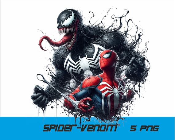 5 PNG Spider Hero and Venom Png Spider Splash and Watercolor Png Hero  Transparent PNG file for Sublimation PNG
