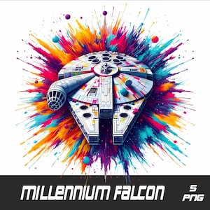 5 PNG Starwars Millennium Falcon Png Splash y acuarela Png Starwars Archivo PNG transparente para sublimación