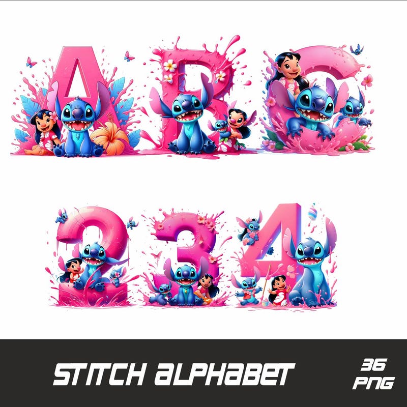 Stitch Letters Sticker Lilo and Stitch Stickers - Etsy