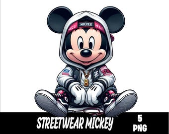 5 PNG Streetwear Mickey Png Mouse Splash and Watercolor Png Mickey Transparent PNG file for Sublimation Streetwear Mouse PNG
