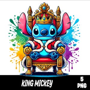 5 PNG King Stitch Png Stitch Splash and Watercolor Png Stitch Transparent PNG file for Sublimation Ice King Stitch PNG