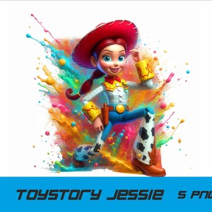 5 PNG Toy Story Jessie Png Cowgirl Jessie Splash and Watercolor Png Toy