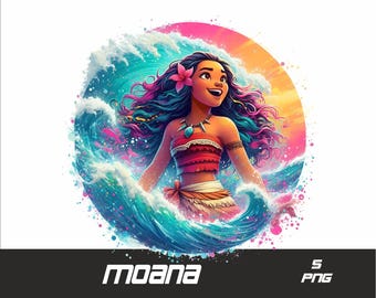 5 PNG Prinsessan Png Vaiana Splash och Akvarell Png Vaiana Transparent PNG-fil för Sublimering