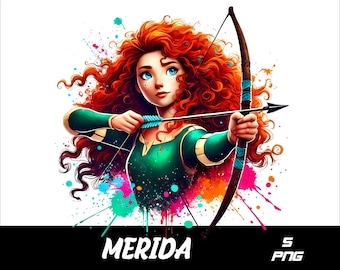 5 PNG Princesa Png Mérida Salpicaduras y Acuarela Png Mérida Archivo PNG transparente para sublimación