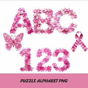 Pink Puzzle Alphabet Png Font Autism Awareness Letters Png Autism Font Puzzle Alphabet Png