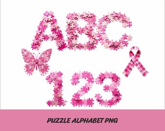 Pink Puzzle Alphabet Png Font Autism Awareness Letters Png Autism Font Puzzle Alphabet Png