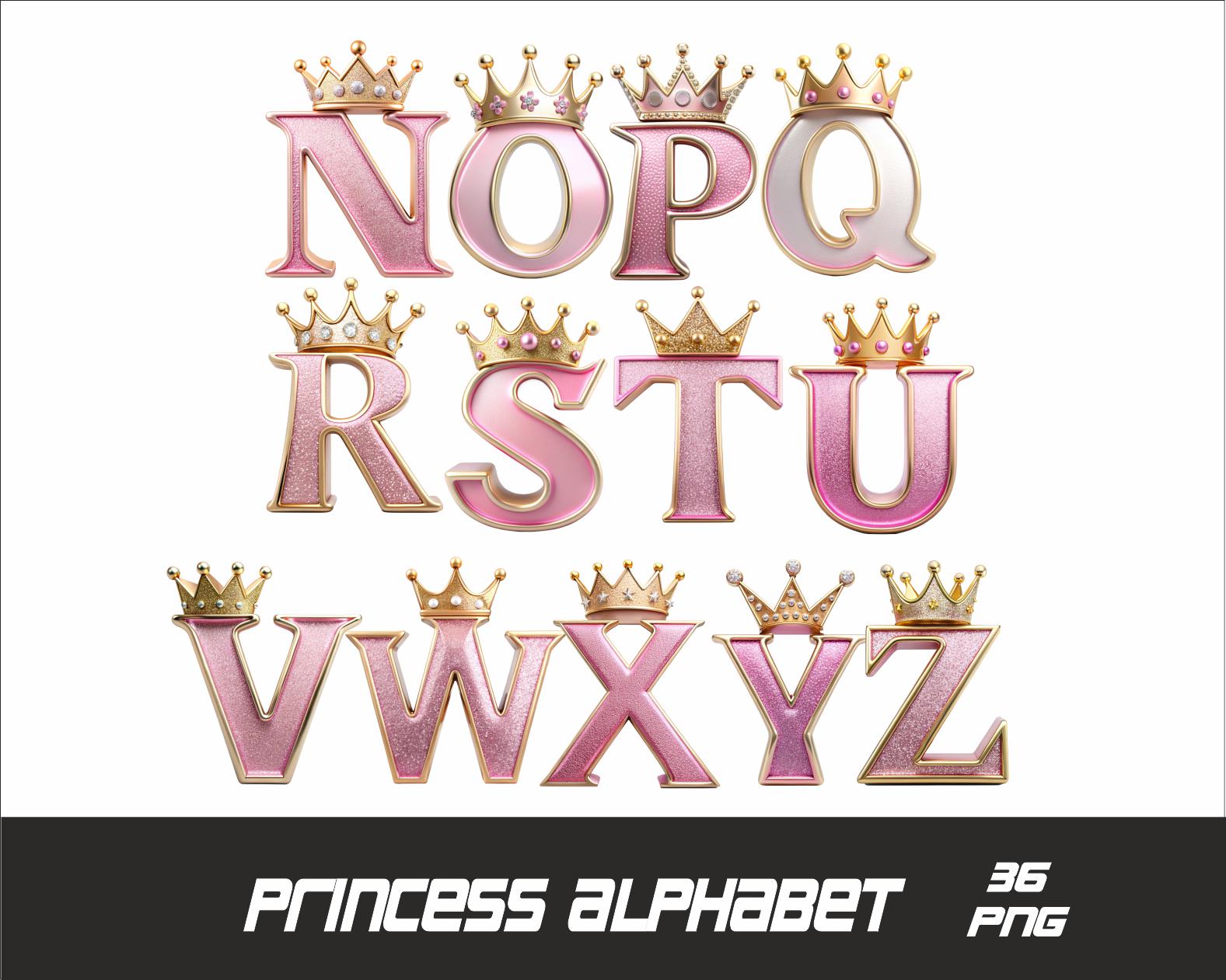 Princess Alphabet Png Font Party Letters Png Glitter Princess Font Pink ...
