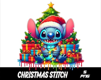 クリスマス スティッチ ウィズ ライト PNG: ホリデー キャラクター