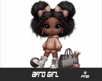 5 PNG Chica Afro Png Chica Afro Salpicaduras y Acuarela Png Chica Afro Archivo PNG Transparente para Sublimación PNG