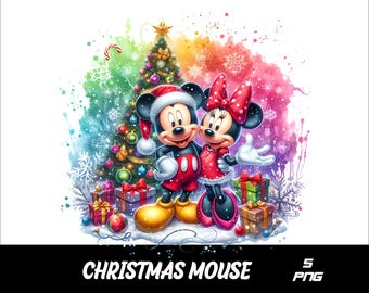 ミッキーとミニー、アイススケート、冬、クリスマス、昇華デザイン