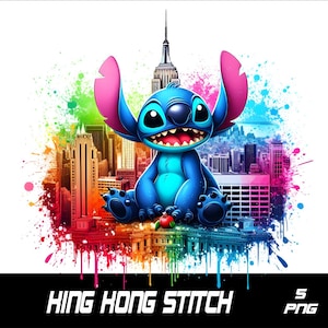 5 PNG Empire State Stitch  Png Stitch Splash and Watercolor Png  Stitch Transparent PNG file for Sublimation
