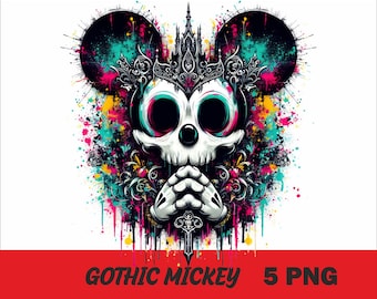 5 PNG ゴシック ミッキー PNG マウス スプラッシュと水彩画 PNG ゴシック ミッキー 昇華ミッキー PNG 用の透明 PNG ファイル