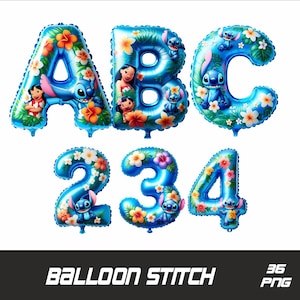 Hawaii Balloon Lilo and Stitch Alphabet Png Font Stitch and Lilo  Letters Png Stitch Font Stitch Alphabet Png