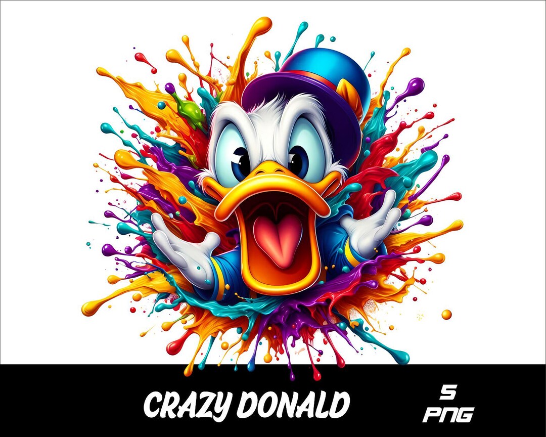 5 PNG Crazy Donald Png Splash and Watercolor Png Duck Transparent