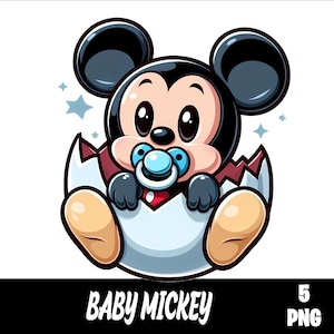 5 PNG Baby Mickey Png Baby Mouse Splash and Watercolor Png Mickey Transparent PNG file for Sublimation