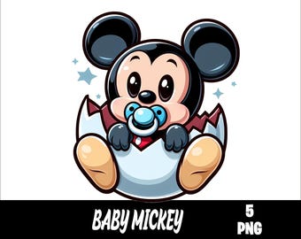 5 PNG Baby Mickey Png Baby Mouse Splash and Watercolor Png Mickey Transparent PNG file for Sublimation
