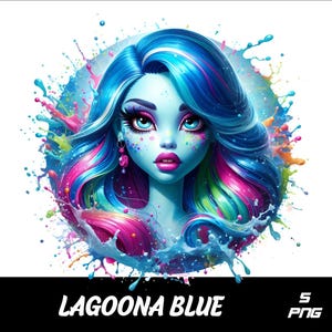 5 PNG H-Girl  Png Lagoona Blue Splash and Watercolor Png Transparent PNG file for Sublimation
