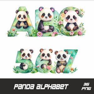 Alfabeto de panda PNG Fuente Letras de panda PNG Fuente Alfabeto de panda PNG Máscara Letras