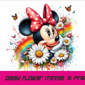 5 PNG Daisy Minnie Png Mouse Splash and Watercolor Png  Minnie  Transparent PNG file for Sublimation Daisy Minnie PNG