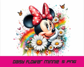 5 png Daisy Minnie Png Mouse Splash en aquarel Png Minnie transparant png-bestand voor sublimatie Daisy Minnie PNG