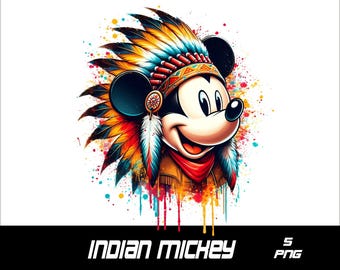 5 PNG indisk Mickey PNG-stänk och akvarell PNG Mickey Transparent PNG-fil för sublimering indisk mus PNG