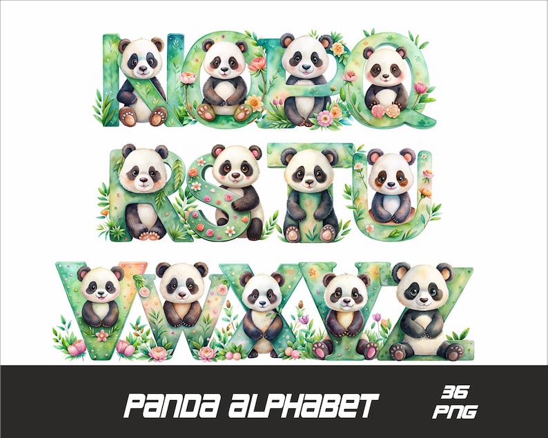 Panda Alphabet Png Font Panda Letters Png Font Panda Alphabet Png Mask ...