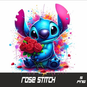 5 PNG Rose Stitch  Png Stitch Splash and Watercolor Png Baseball Stitch Transparent PNG file for Sublimation Rose Flower Stitch PNG