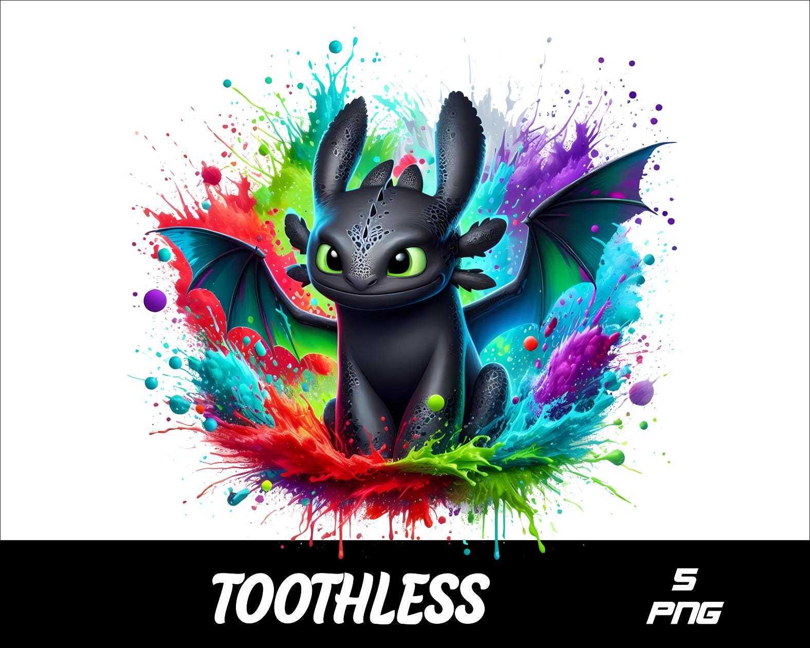 5 PNG Night Fury Png  Splash and Watercolor Png Toothless  Transparent PNG file for Sublimation