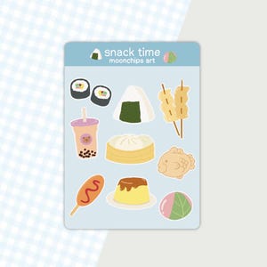 Asiatisch Snacks Aufkleber Bogen | Für Planer und Tagebücher