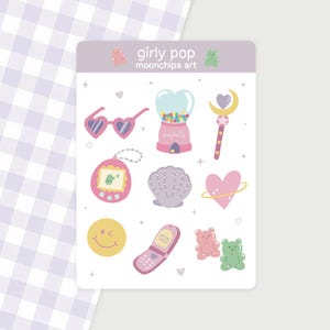 Stickervel Girly Pop | Voor planners en tijdschriften