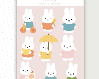 Bunny Sticker Sheet | For Planners and Journals