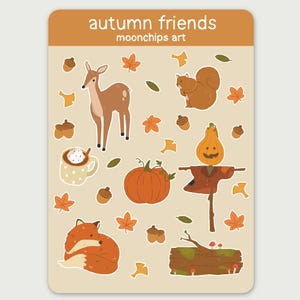 Feuille d'autocollants Amis d'automne | Pour les agendas et les journaux