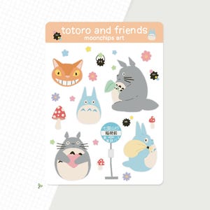 Stickervel Totoro en vrienden | Voor planners en tijdschriften