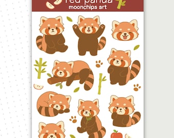 Kawaii Style Cute Red Panda Sticker - Etsy